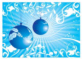 christmas bauble background vector