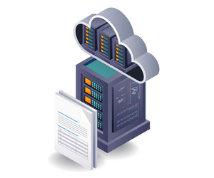cloud server storage solutions for computer data vector image