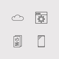 data analytics simple linear icons set outlined vector image
