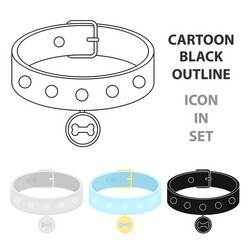 Dog collar icon in cartoon style for web vector