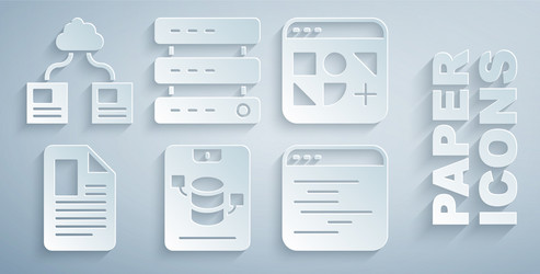 set server data web hosting different files vector image