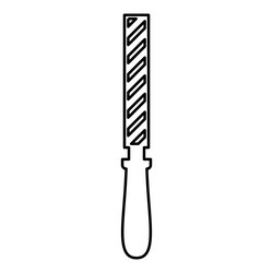 Neon hand file tool rasp instrument red color Vector Image