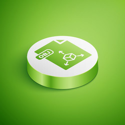 isometric obj file document download button vector image