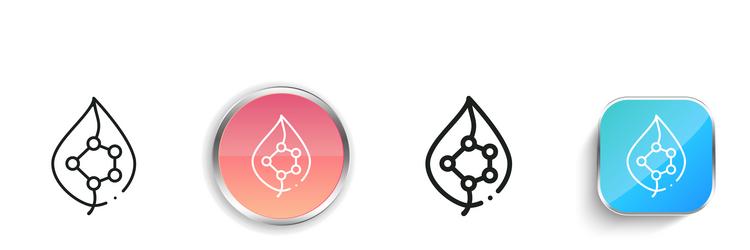 leaf icon thin linear regular and button style vector image
