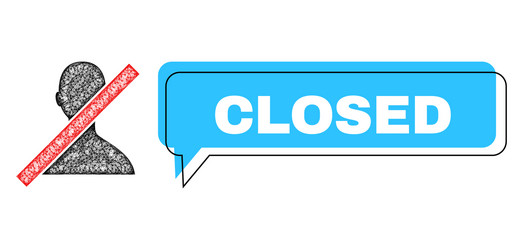 misplaced closed speech bubble and net mesh vector image