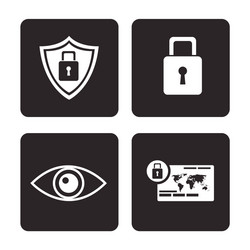 set cyber security prootection data technology vector image