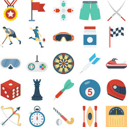 sports and games isolated icons set every vector