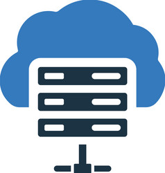 Cloud computing database icon simple editable vector