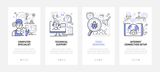 computer service - modern line design style web vector