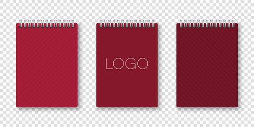 notebook mockup spiral notepad isolated vector image