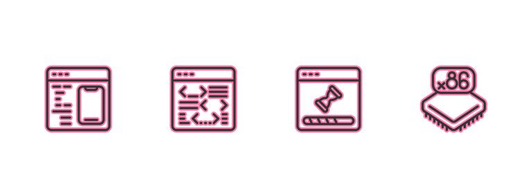set line software loading data window vector image