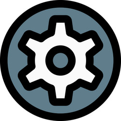 setting cog wheel menu option isolated in while vector image