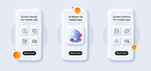 approved mail question button and star line icons vector image