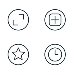 camera line icons linear set quality vector image