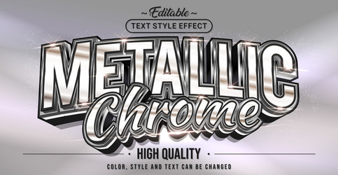 Metallic Chrome Text Effect vector image