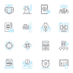 Public finance linear icons set budgeting vector