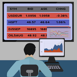 Stock Market Trader Analysis vector image