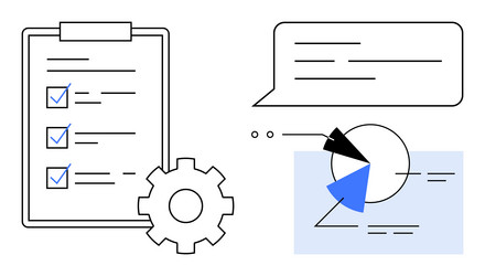 task management and data analysis with chart vector image
