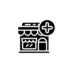 add store icon solid style perfect for website vector image