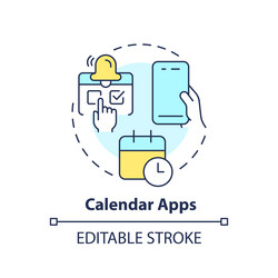 Calendar apps blue gradient concept icon Vector Image