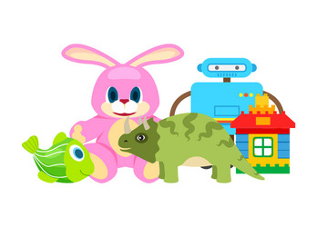 Children toys collection vector