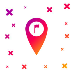 color map pointer with golf flag icon isolated vector image