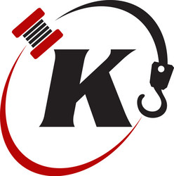 crane hook towing letter k vector