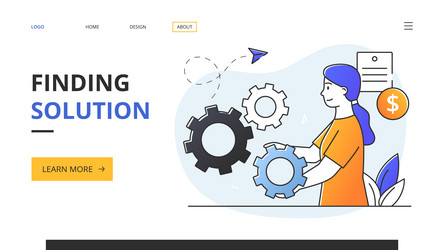 finding solution abstract concept vector image