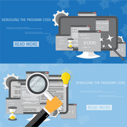 flat concept of programming and coding vector image