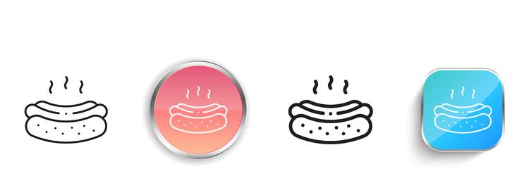 hotdog icon thin linear regular and button style vector image