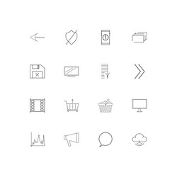 interface simple linear icons set outlined vector image