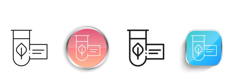 leaf icon thin linear regular and button style vector image