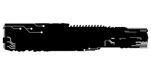 rectangular design element silhouette in tech vector image