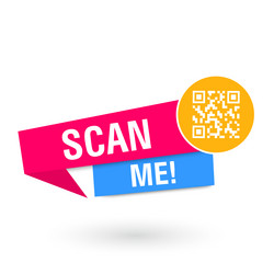 scan me icon with qr code template vector image