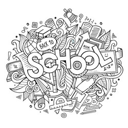 school hand lettering and doodles elements vector