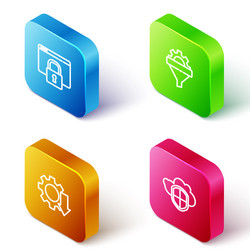 set isometric line secure your site with https vector image