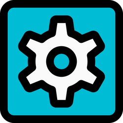 setting cog wheel menu button isolated in while vector image