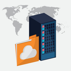 web hosting and big data design vector image