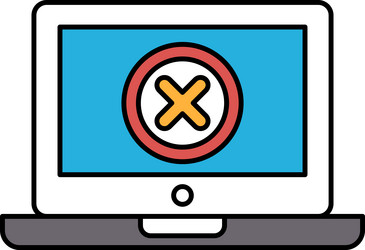 a computer monitor with an x vector image