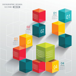 abstract background with color cubes and white vector image