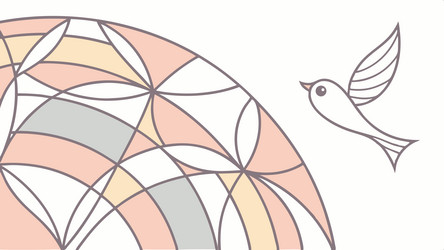 bird flying over abstract geometric patterns vector image