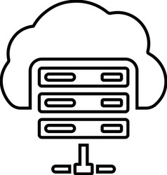 Cloud computing database outline icon line art vector