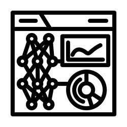 data visualization chart deep learning line icon vector image