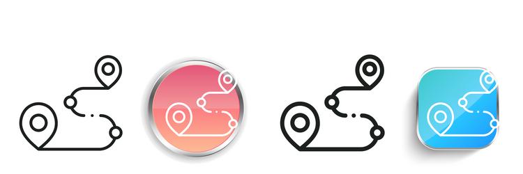 direction icon thin linear regular and button vector image