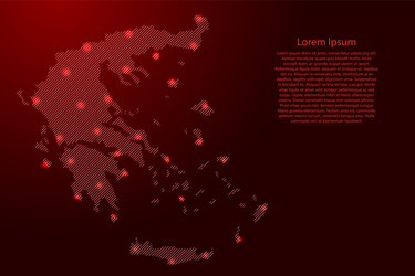 greece map from red pattern slanted parallel vector image