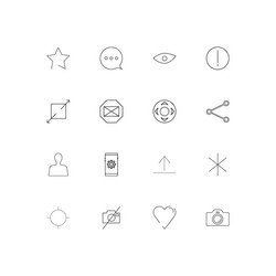 interface linear thin icons set outlined simple vector image