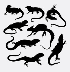Lizard Silhouette - Reptile Icon Vector Image