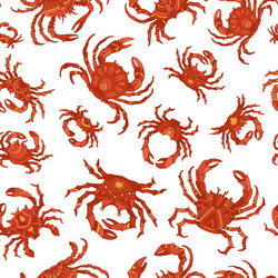 seamless crabs pattern vector image