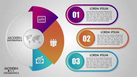 Business infographics template 3 options vector