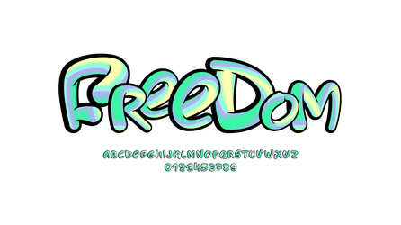 colored cursive font handwritten script alphabet vector image